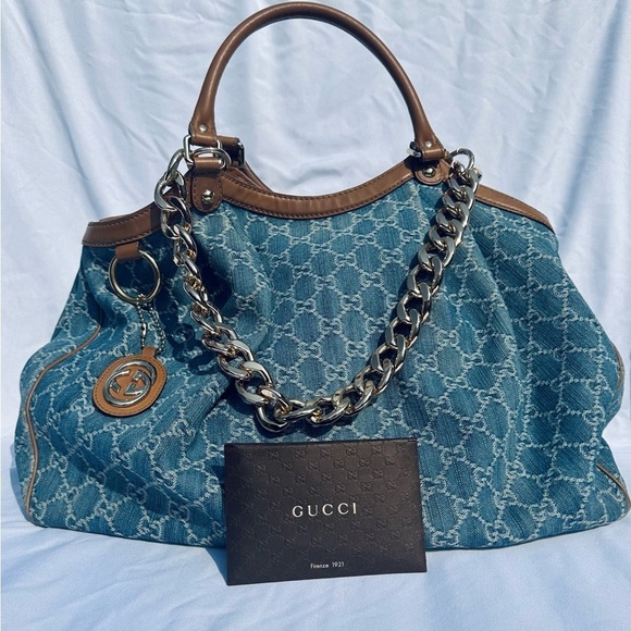 Gucci Handbags - 🔥Gucci  Guccissima Sukey GG Denim Large - Special find 🔥